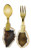 Thirstystone NCGT04 Natural Agate Cocktail Spoon   Fork Set Multicolor