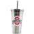 NCAA Ohio State Buckeyes 17oz Double Wall Stainless Steel Thermo Tumbler with Straw