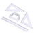 Eagle Math Geometry Tools 4 Pieces Set Includes Linear Ruler Protractor Set Squares for Student Drawing and Drafting