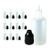 510 Central 30mL LDPE Plastic Thin Tip Dropper Bottles  12 Pack Black Caps