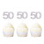 Ercadio Numbers 50 Cupcake Toppers Silver Glitter 50th Birthday Cupcake Picks Anniversary Party Decoration Supplies 24 PCS