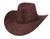 UwantC Mens Faux Felt Western Cowboy Hat Fedora Outdoor Wide Brim Hat with Strap Coffee
