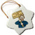 3dRose orn 117083 1 Funny Humorous Man Guy with a Sign Will Work for Golf Clubs Snowflake Porcelain Ornament 3 Inch