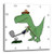 3dRose DPP 203784 1 Funny Green Trex Dinosaur Playing Golf Wall Clock 10 x 10