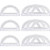 eBoot 12 Pack Plastic Protractors 180 Degrees, 6 Inches, Clear