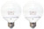 GE Lighting 34743 Dimmable LED 5-watt (40-watt Replacement), 350-Lumen G25 Light Bulb with Medium Base, Soft White, 2-Pack