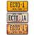 Celebrity Machines Ghostbusters Afterlife   ECTO   Metal Stamped License Plate 3 Pack