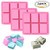Square Silicone Soap Molds Set of 3, 6 Cavities DIY Handmade Soap Moulds - Cake Pan Molds for Baking, Biscuit Chocolate Mold, Silicone Soap Bar Mold for Homemade Craft, Ice Cube Tray