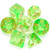 Haxtec 7PCS DND Dice Set Polyhedral D D Dice of D20 D12 D10 D8 D6 D4 for Dungeons and Dragons TTRPG Games  Green Cloud