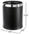 Brelso  Invisi Overlap  Open top Leatherette Trash Can Small Office Wastebasket Modern Home Decor Round Shape  Black