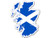 American Vinyl Scotland Shaped Scottish Flag Sticker  Decal scot Shape st Andrew s Cross