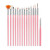 HuiDao 15Pcs Nail Art Brushes Nail Art Pen Set Nail Drawing Brush Pen Dotting Painting Tools for UV Gel Nail  Pink