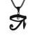 HZMAN CZ Eye of Horus Egypt Protection Pendant on Stainless Steel Necklace  Black HZMAN CZ Eye of Horus Egypt Protection Pendant on Stainless Steel Necklace  Black