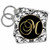 3dRose Key Chains Image of The Script Letter M in Black White and Gold Set of 2 225 x 225   kc 256277 1