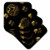 3dRose CST 54391 3 Japanese Gold Crest Patterns on Black Background Ceramic Tile Coasters Set of 4