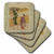 3dRose CST 38119 3 Japanese Ladies on Vintage Oriental Background Ceramic Tile Coasters Set of 4