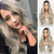 K ryssma Ash Blonde Wig Dark Roots Ombre Synthetic Wigs for Women Long Wavy Ombre Blonde Wig with Middle Part 22 Inches