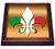 3dRose Large Green White Red Fluer De Lis on a Gold Background Italian Flag Trivet with Ceramic Tile 8  by 8  Brown