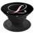 Letter L Golden Rose Initial L On Black Background PopSockets Grip and Stand for Phones and Tablets