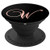 Letter W Golden Rose Initial W On Black Background PopSockets Grip and Stand for Phones and Tablets