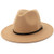 Lisianthus Women Wide Brim Wool Fedora Panama Hat with Belt Buckle A Camel