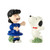 Enesco Peanuts Ceramics Lucy and Snoopy Salt and Pepper Shakers Multicolor