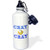 3dRose Cray Blue Letters on White Background with Funny face Picture Sports Water Bottle 21oz  21 oz Multicolor