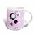 3dRose Image with Many Different Sized Ladybugs Background Mug 11 oz Black White Pink