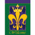 Welcome Fleur de lis Golden Crown Green and Purple 13 x 18 Small Garden Flag