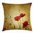 Ambesonne Poppy Throw Pillow Cushion Cover Poppies and Flower Buds on Ambient Dark Grunge Background with Retro Effects Bohemian Decorative Square Accent Pillow Case 18  X 18  Mustard Vermilion