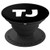 Monogram Initial Letter T J White on Black Background PopSockets Grip and Stand for Phones and Tablets
