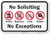 SmartSign  No Soliciting   No Exceptions  Sign   12  x 18  3M High Intensity Grade Reflective Aluminum