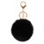 Faux Rabbit Fur Ball Pom Pom Keychain for Car Key Ring Phone Handbag Charm Tote PendantBlack