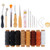 Leather Tooling Kit 33 Pieces Hand Sewing Craft Tools Include Pressure Wheel Tool Sewing Needles Waxed Thread Drilling Awl for DIY Leather Craft
