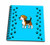 3D Rose Beagle on a Blue Background with paw Prints Mini Notepad