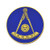 Past Master without Square Round Masonic Auto Emblem    Blue   Gold  3   Diameter