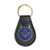 Square   Compass Black Leather Medallion Masonic Key Chain    Blue   Gold  3 1 8   Tall