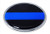 Elektroplate Police Support Blue Line Oval Chrome Auto Emblem