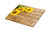 Lunarable Sunflower Cutting Board 3 Sunflowers on Wooden Background at Top Left Corner Picture Print Decorative Tempered Glass Cutting and Serving Board Small Size Yellow Umber