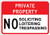 Private Property No Soliciting Loitering Trespassing Sign 7 x10