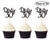 24 PCS Black Glitter Dirty 30 Cupcake Toppers 30th Birthday Party Cupcake Picks Cake Decorations Supplies