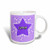 3dRose Purple Super Star Design Ceramic Mug 15 Ounce