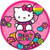 Amscan 541417 Round Plates   Hello Kitty Rainbow Collection   8 pcs   Party Accessory