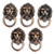 uxcell Cupboard Cabinet Drawer Vintage Lion Head Ring Pull Knob Handle 5 Pcs