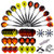 Roobeeo Soft Tip Darts 12 Pcs 18g Plastic Tip Darts Set for Electronic Dart Board with Nickel Plated Barrels Aluminum Shafts 100 Extra Dart Tips 24 Flights 20 Extra Rubber Rings Flight Protectors Tool