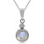 Silvershake 6mm Natural Moonstone 925 Sterling Silver Pendant with 18 Inch Chain Necklace