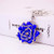 Reizteko Blossoming Rose Keychain Sparkling Flower Keyring Crystal Rhinestones Purse Pendant Handbag Charm  Blue