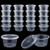 DOMIRE 50 Pack 4 oz Slime Containers, Clear Leakproof Plastic Foam Beads Storage Containers with Lids for Slime