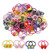 100PCS 50Pair Mix Colors Baby Girls Hair Ties Elastic Hair Bands Soft Rubber Bands Ponytail Holder Pigtail Bows Hair Accessories for Girls Toddlers Kids Children