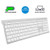Macally Wireless Bluetooth Keyboard for Mac or PC   Multisync Simultaneously Connect up to 3 Devices   Rechargeable Mac Wireless Keyboard with 110 Keys 20 Shortcuts and Numeric Keypad   Aluminum
